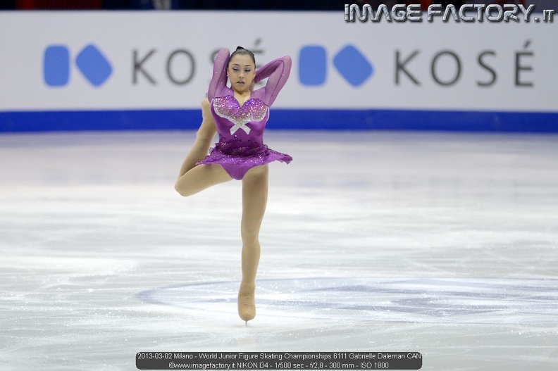 2013-03-02 Milano - World Junior Figure Skating Championships 6111 Gabrielle Daleman CAN.jpg
